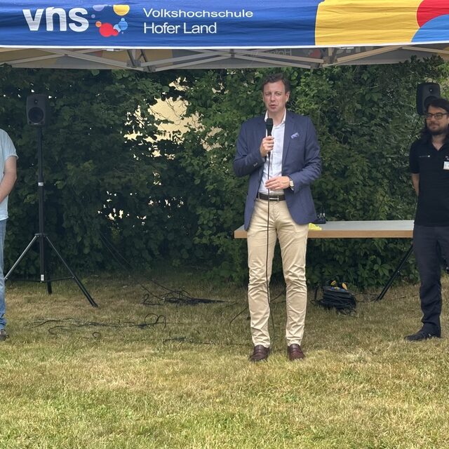 Landrat Dr. Oliver Bär bei der Eröffnung.